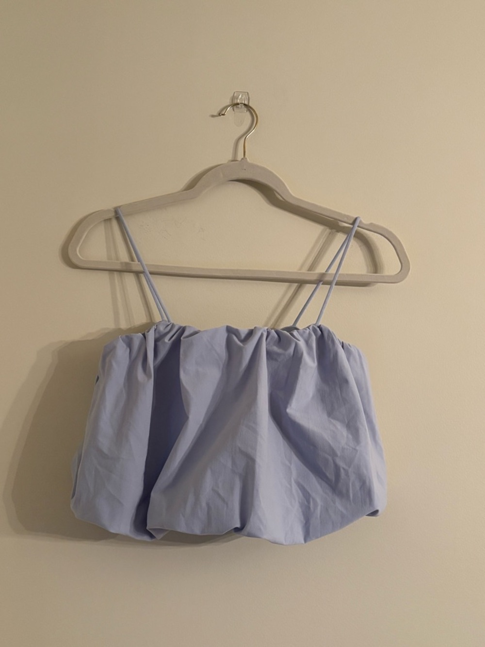 H&M Light Blue Bubble-Hem Strappy Top Size XS